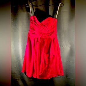 Women’s pink strapless, David’s bridal made of honor prom dress-size 10